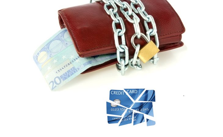 Locked wallet with euro currency